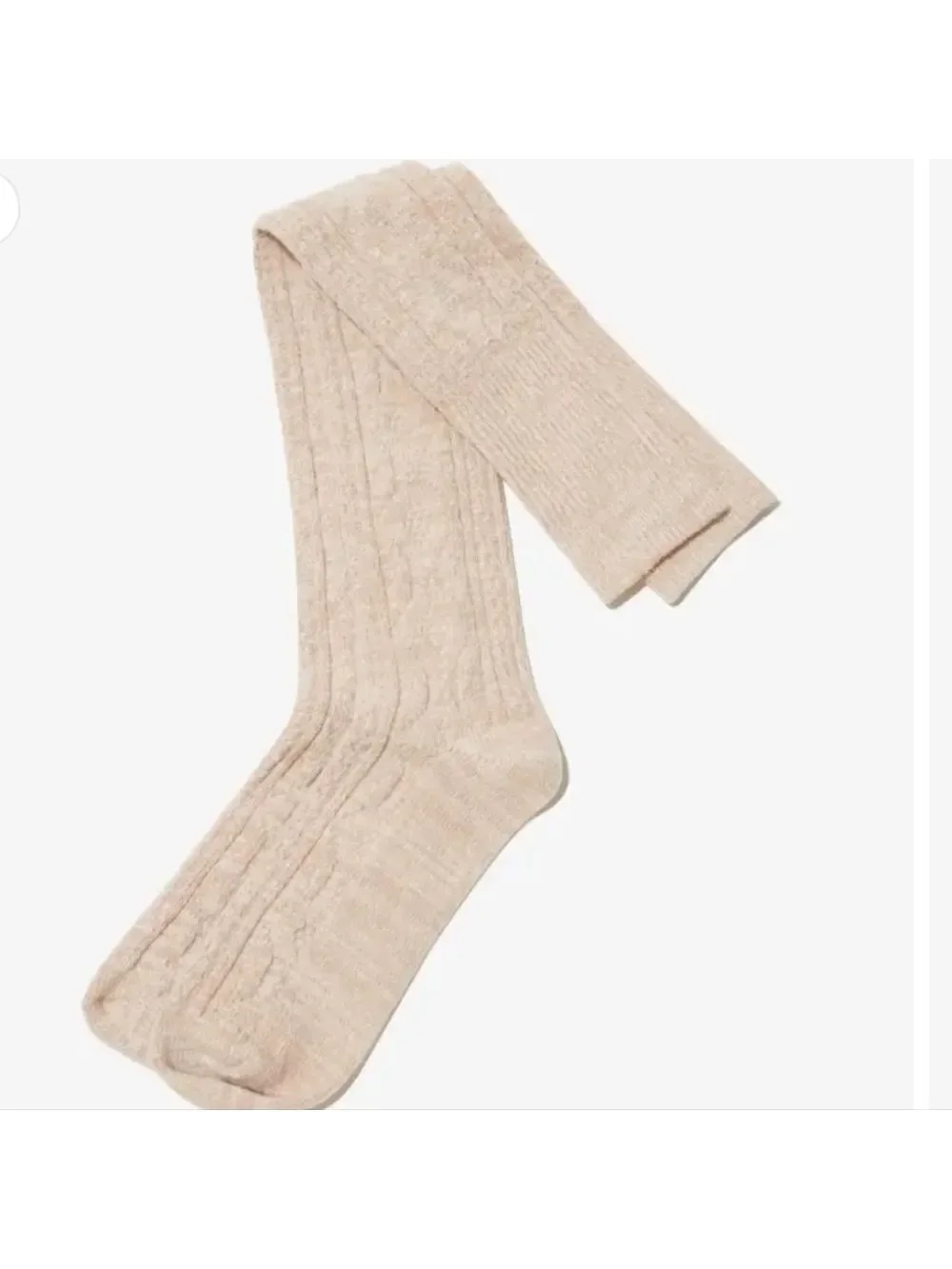 Pudus Lifestyle Tall Over The Knee High Sweater Socks Marled Tan OS